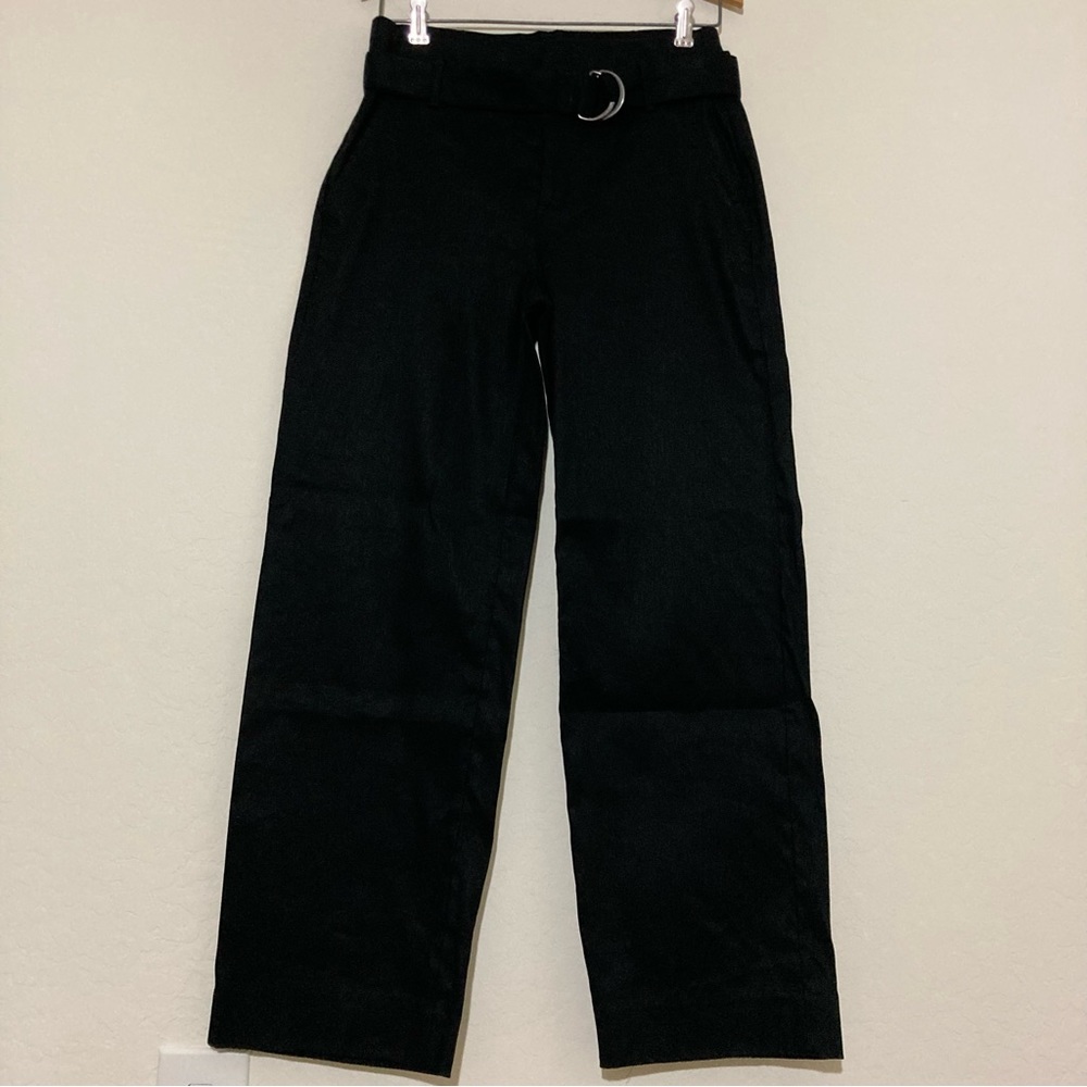 Banana Republic black petite high rise wide leg trousers